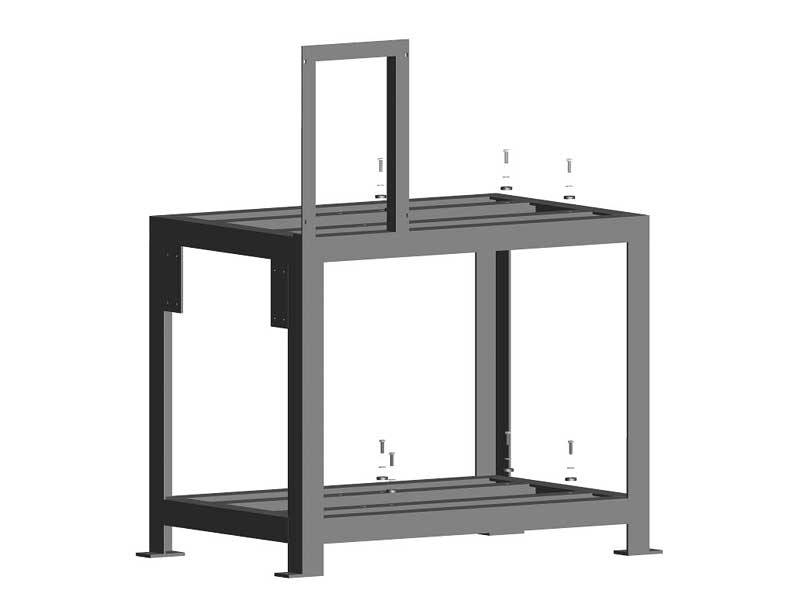 Support frames for two vacuum pumps