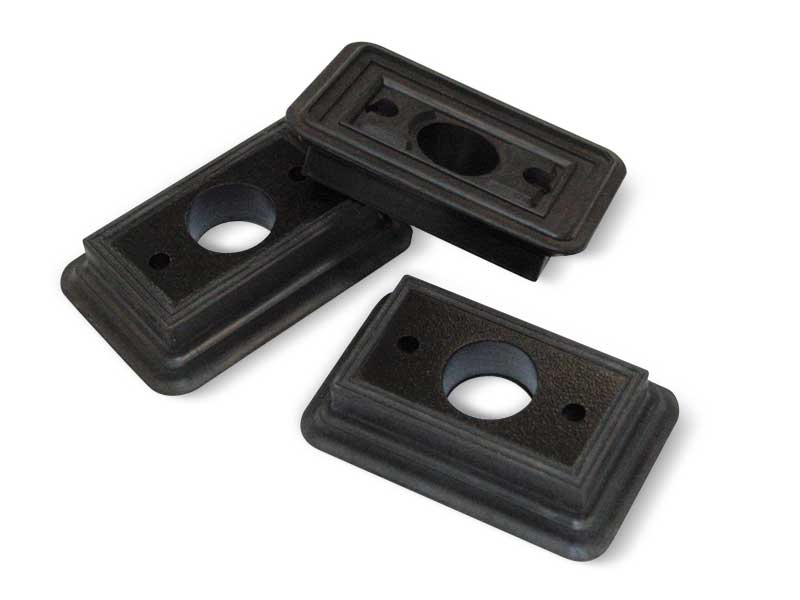 Flat rectangular vacuum cups with vulcanised support, for clamping glass and marble